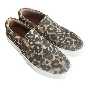 Express Leopard Print Canvas Slip-on Shoes